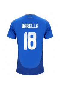 Fotbalové Dres Itálie Nicolo Barella #18 Domácí Oblečení ME 2024 Krátký Rukáv